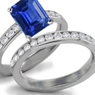 Art Deco .40ctw Natural Blue Sapphire & Diamond 14k White Gold Floral Ring 2.4g 